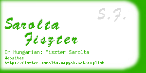 sarolta fiszter business card